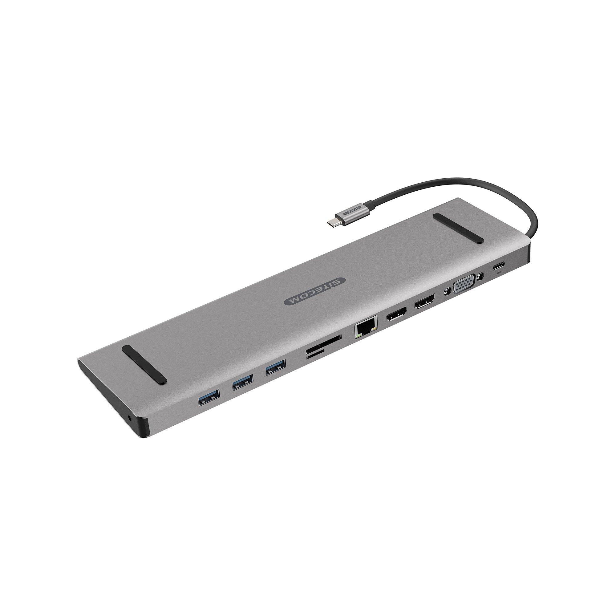 SITECOM CN-389 USB-C 3.1 Multiport Pro Dock, 100W & USB-C Power Delivery Adaptateur 
