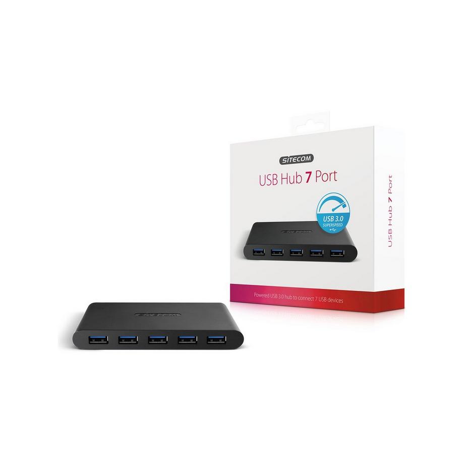 SITECOM CN-084 USB 3.0 Hub, 7 Port USB-Hub USB 3.0 