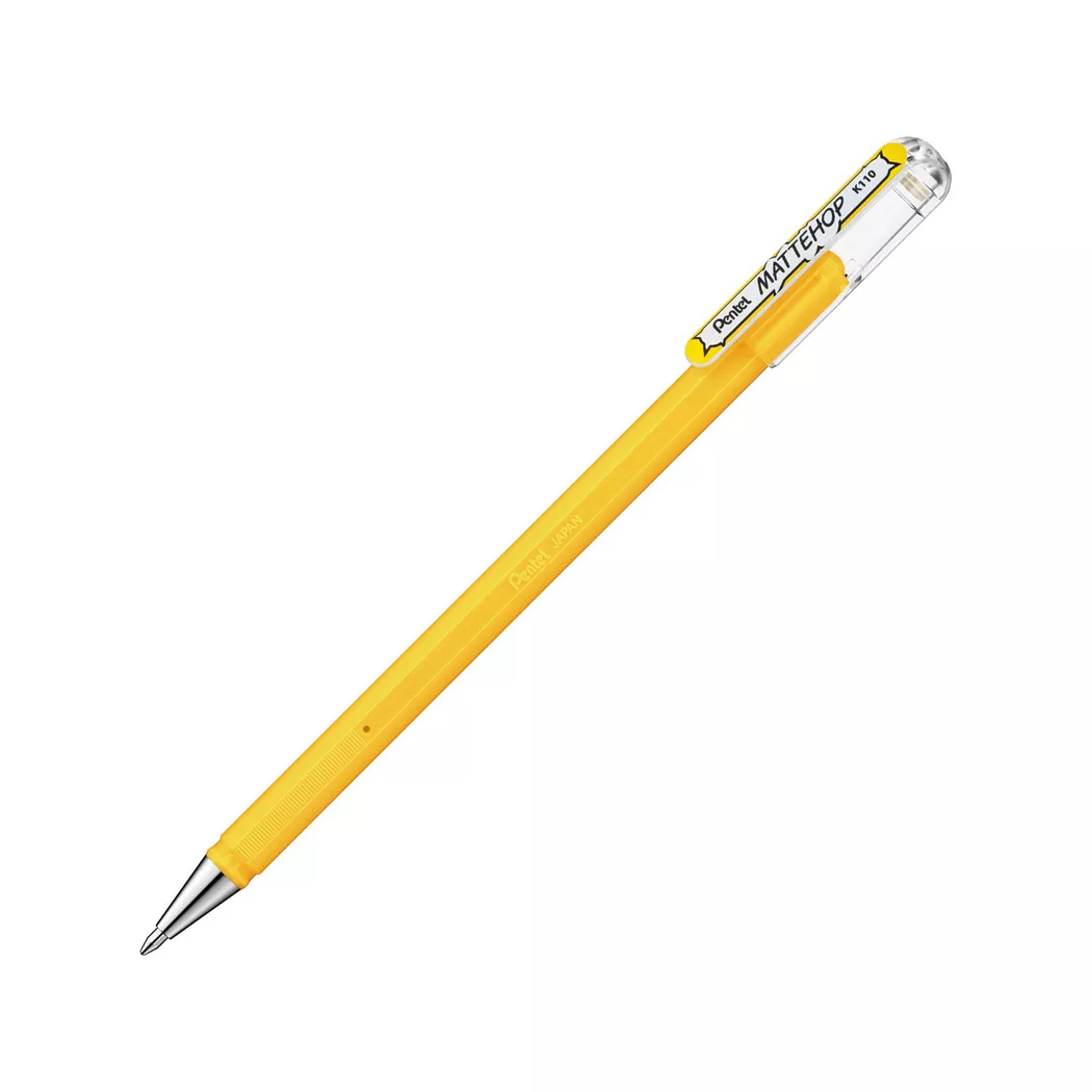 Pentel Mattehop Gel Rollerball Pen Yellow, Yellow