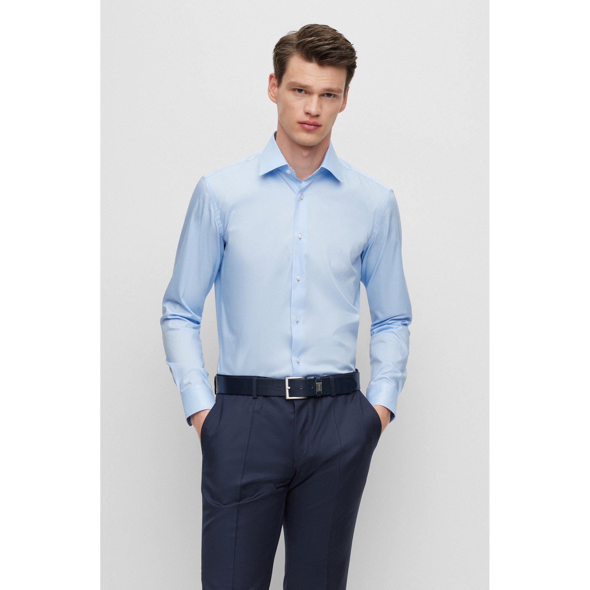 Image of Hemd, Langarm Herren Hellblau 45