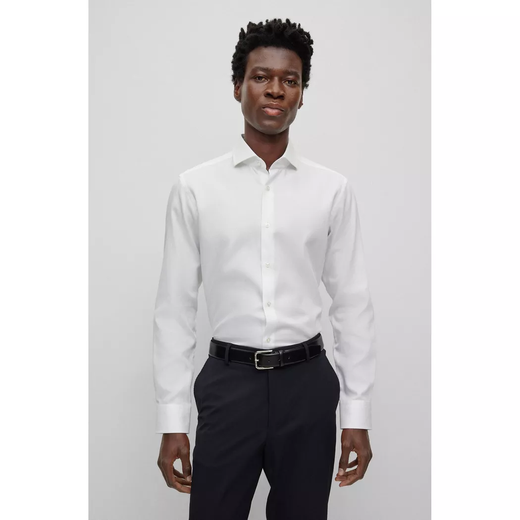Boss Chemise à Manches Longues P-joe Bd White 44 Homme