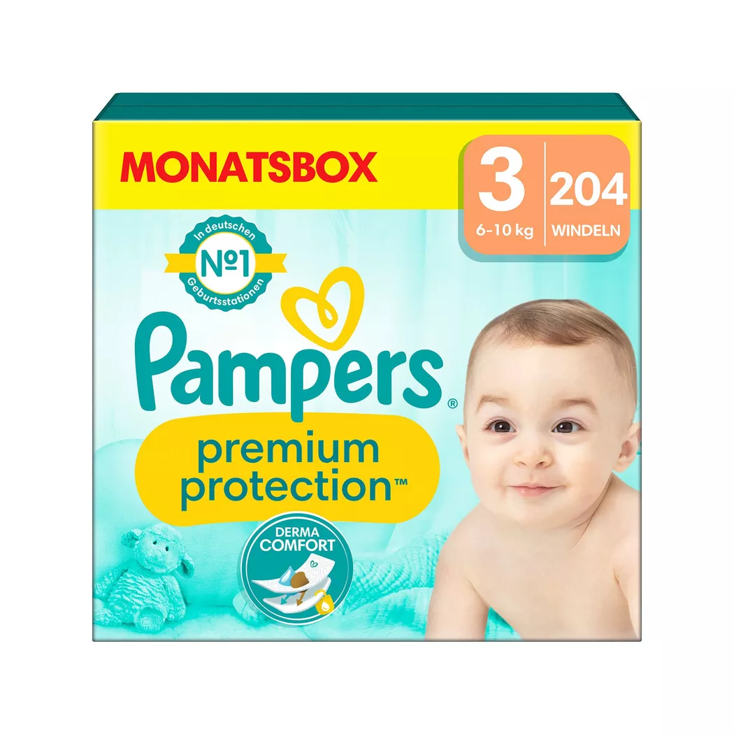 Pampers Premium Protection Diapers Size 3 204 Pack