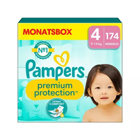 Pampers  Premium Protection Taille 4, boîte mensuelle 