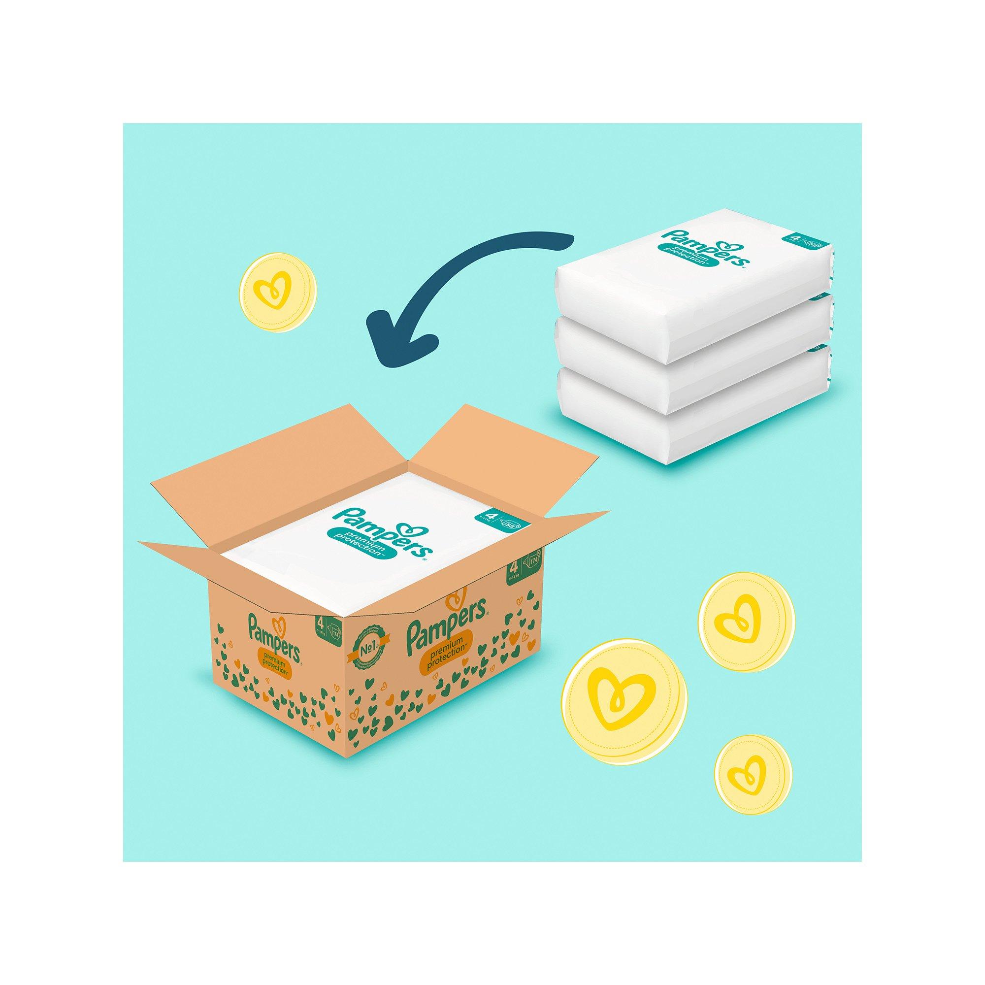 Pampers  Premium Protection Taglia 4, confezione mensile 