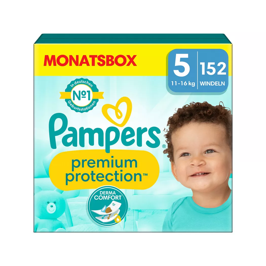 Pampers Premium Protection Couches - Taille 5 (152 unités) - Pack 1 Mois