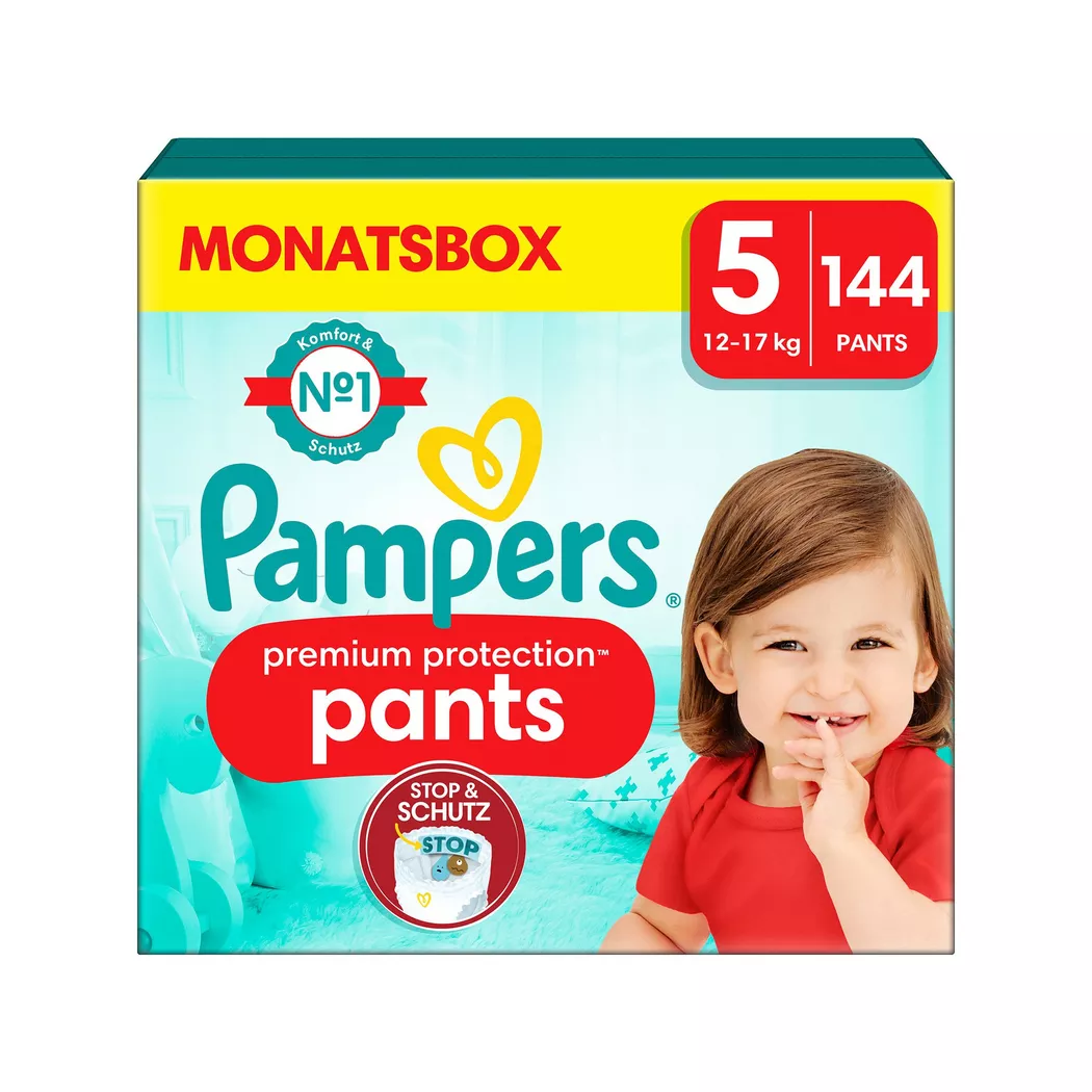 Pampers - Premium Protection Pants Taglia 5, confezione mensile, 144STK