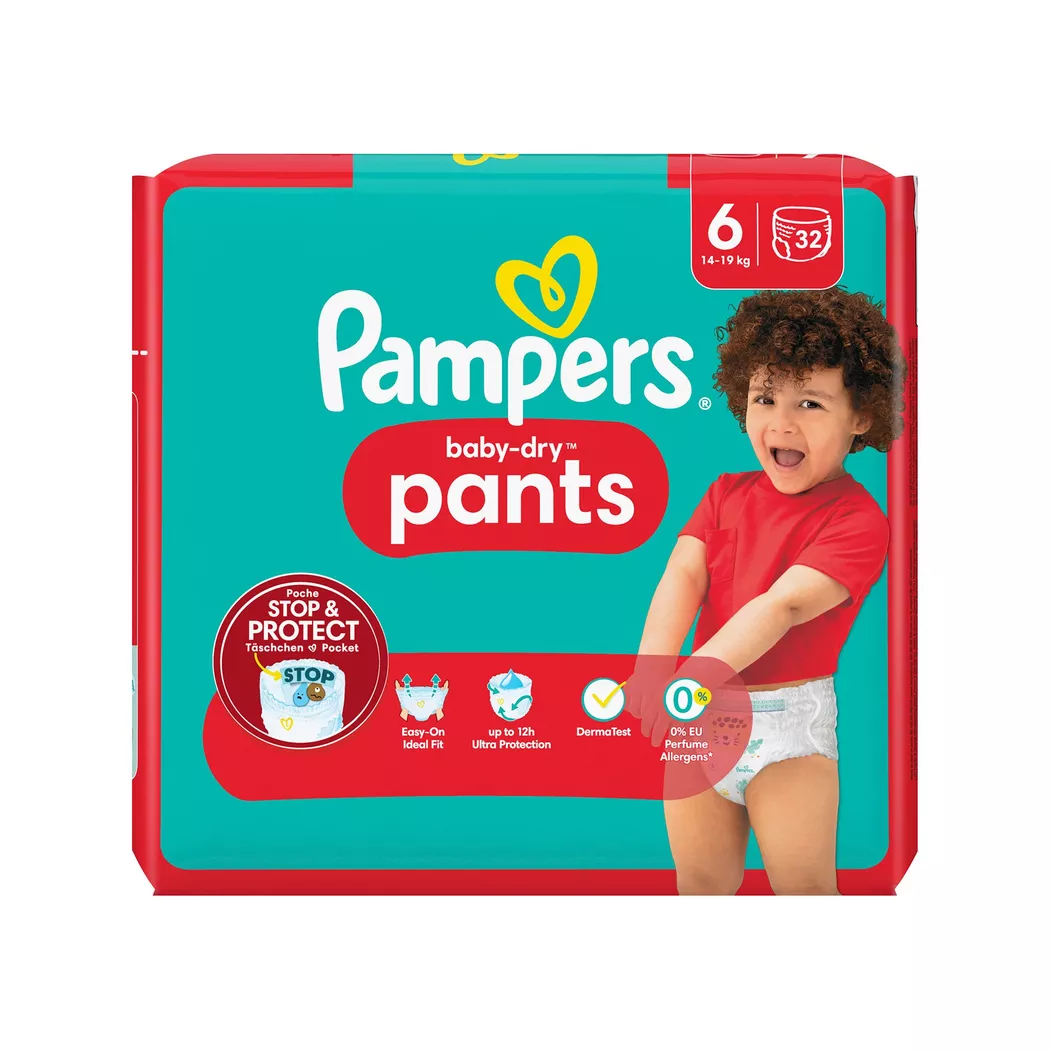 Pampers - Baby-Dry Pants Grösse 6, Sparpack, Baby Dry Pants Gr.6 Extra Large 14-19kg Sparpack, 32STK