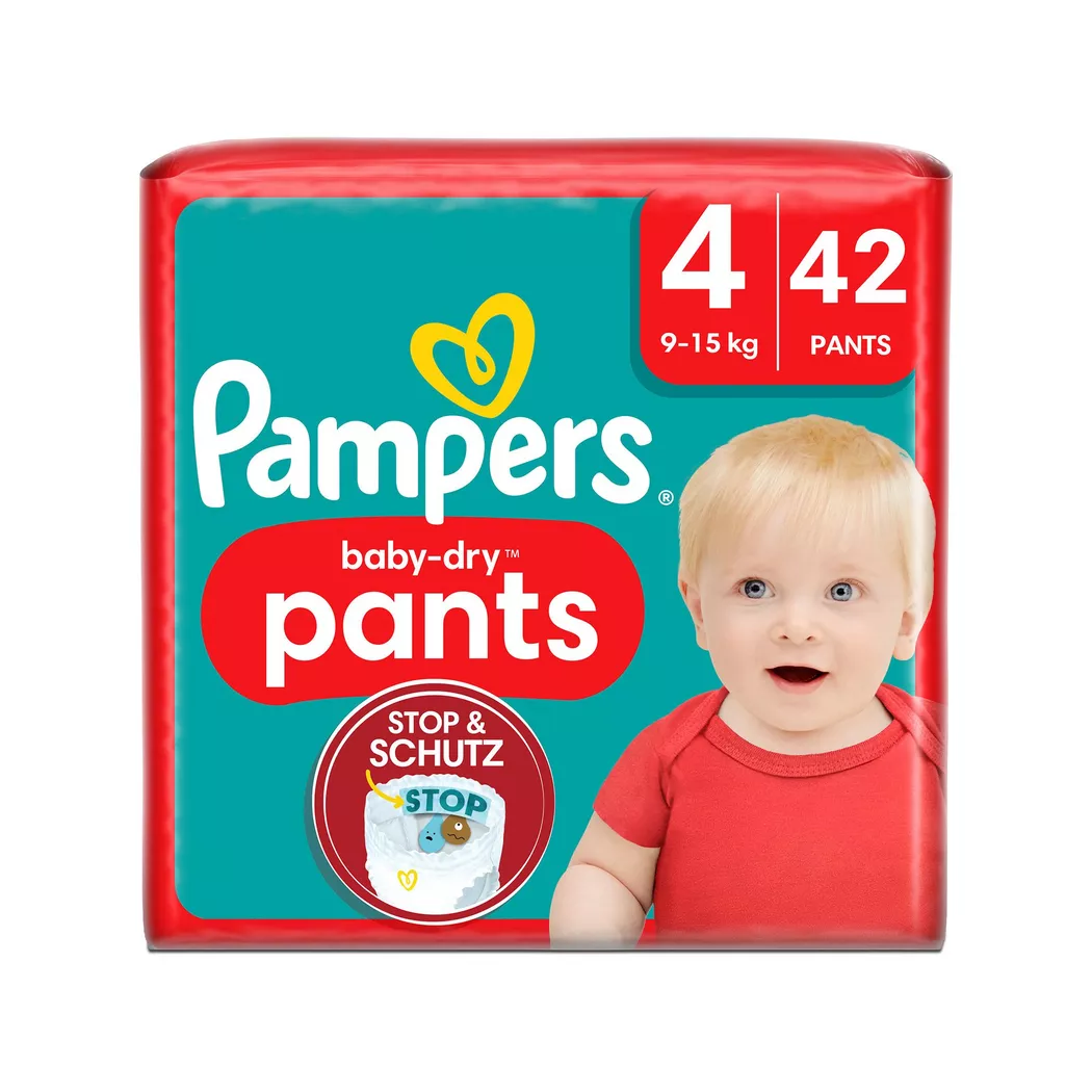 Pampers Baby Dry Pants Size 4 Maxi 9-15kg White 42 Pack