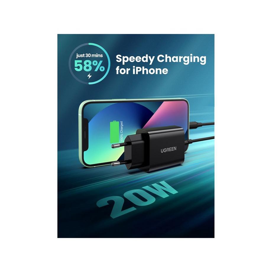 UGREEN USB Wall Charger 20W 1-Port USB-C USB Charger
 