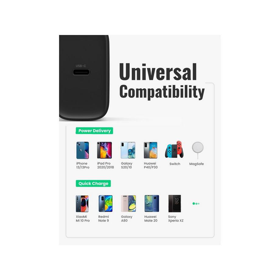 UGREEN USB Wall Charger 20W 1-Port USB-C USB Charger
 