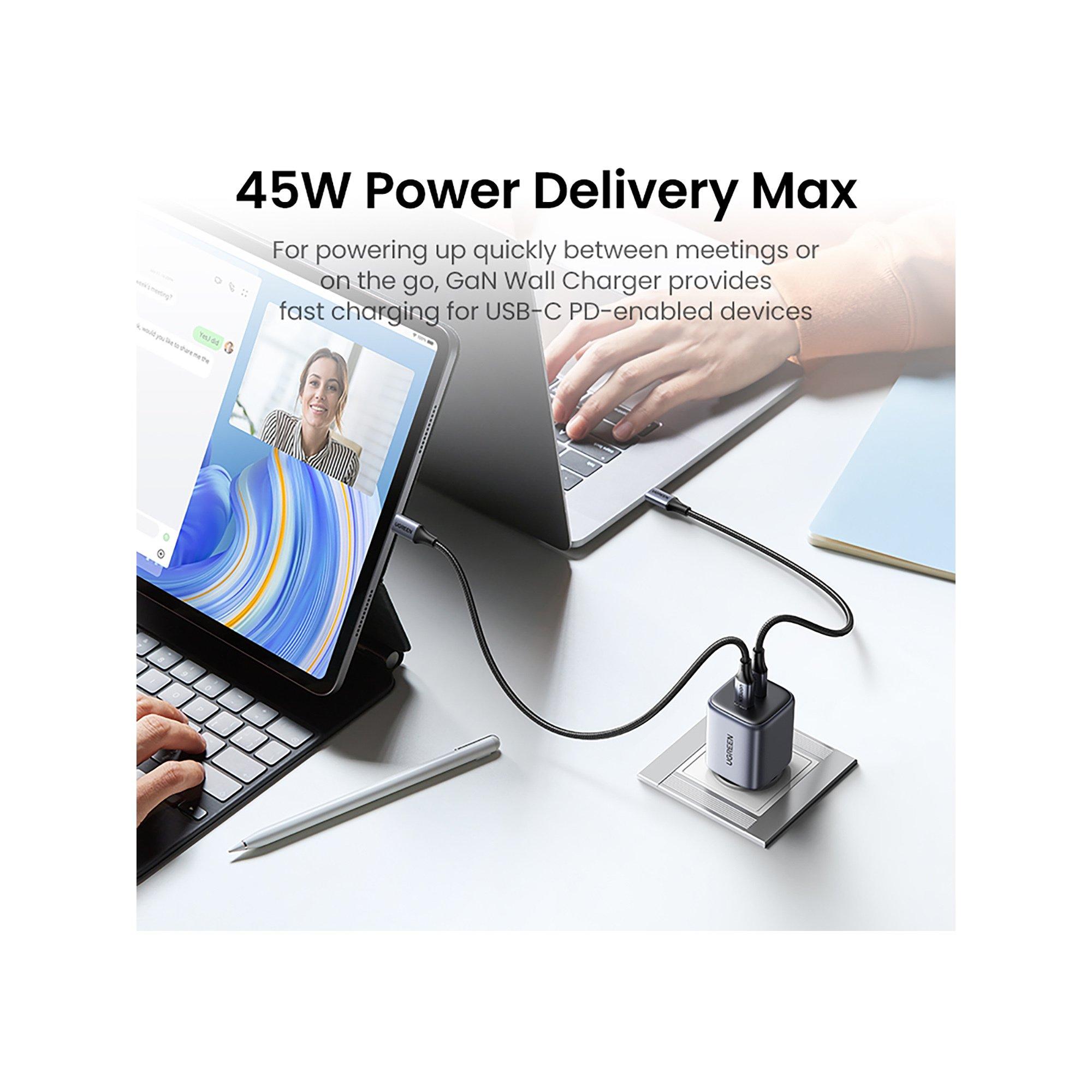 UGREEN USB-C Wallcharger Nexode Dual 45W Caricatore USB
 