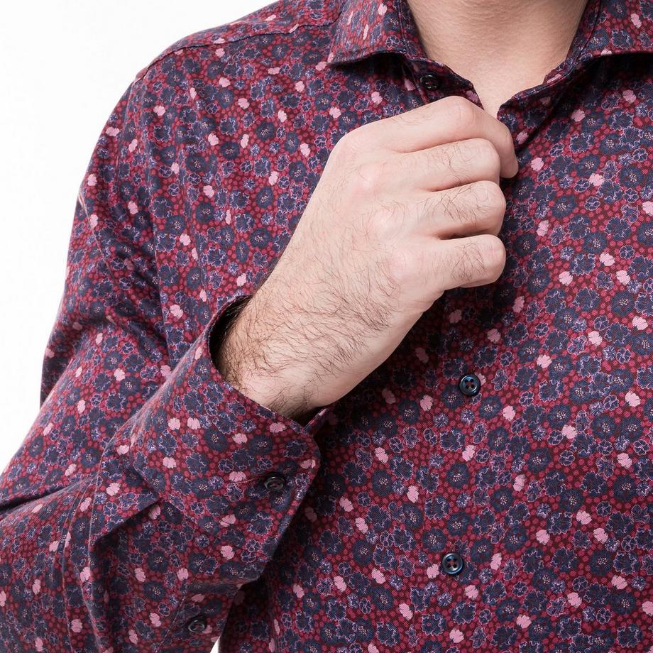 ETERNA Chemise Manches Longues Slim Fit à Motif Floral  