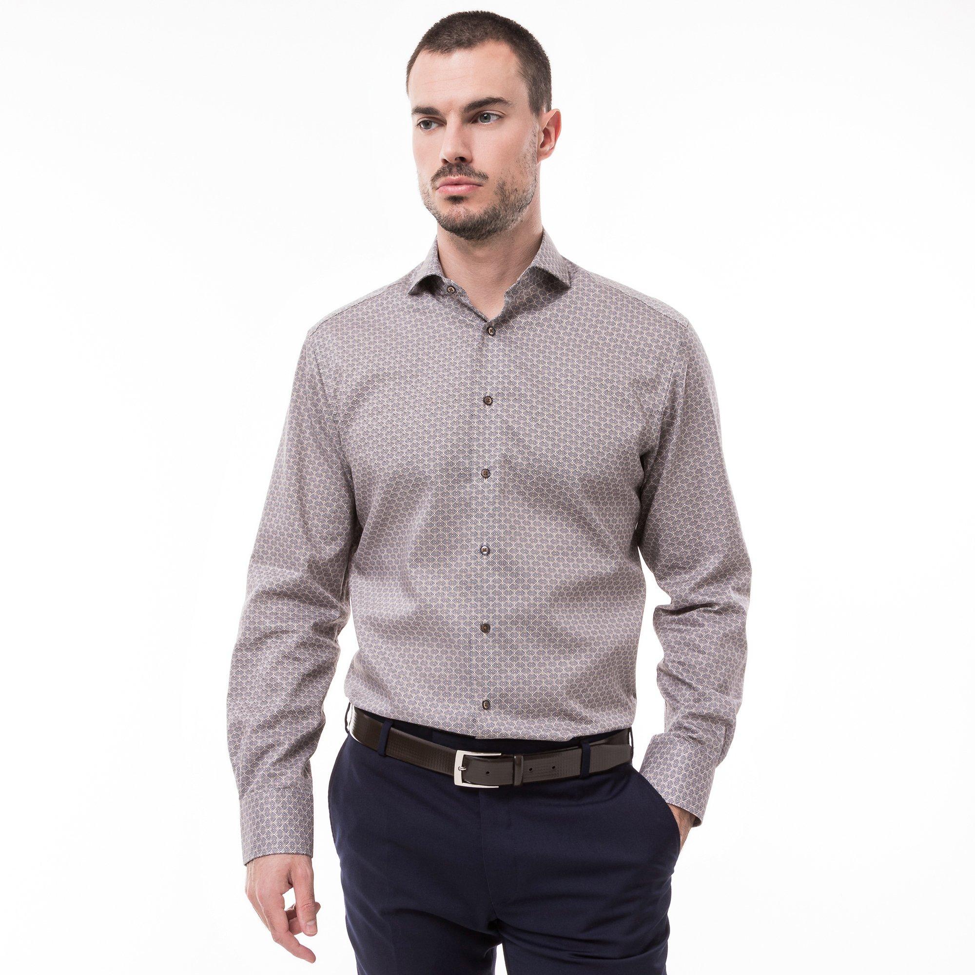 Image of Hemd, Modern Fit, Langarm Herren Braun 42