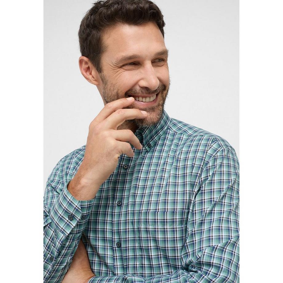 ETERNA Comfort Fit Chemise Manches Longues Carreaux  