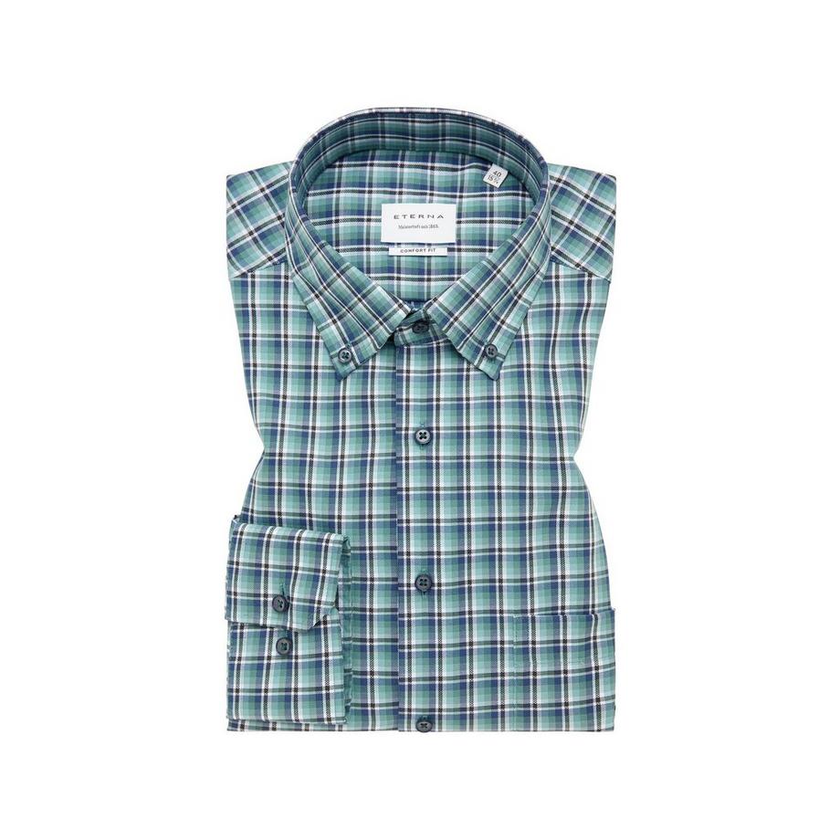 ETERNA Comfort Fit Chemise Manches Longues Carreaux  
