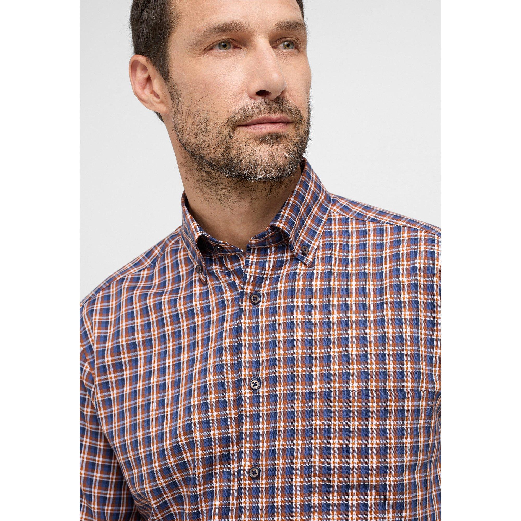 ETERNA Comfort Fit Chemise Manches Longues Carreaux  