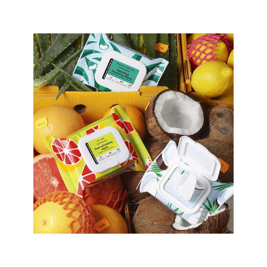 SEPHORA LINGETTES DEMAQ-23 ALOE Lingettes Demaquillantes - Extraits de fruits & plantes + Lotion micellaire 