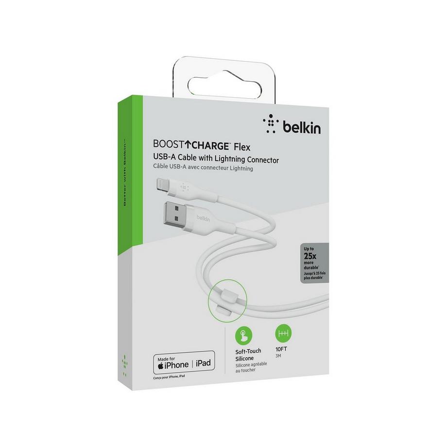 belkin Boost Charge Flex USB-A to Lightning Cable, 3m Kabel Lightning-USB 
