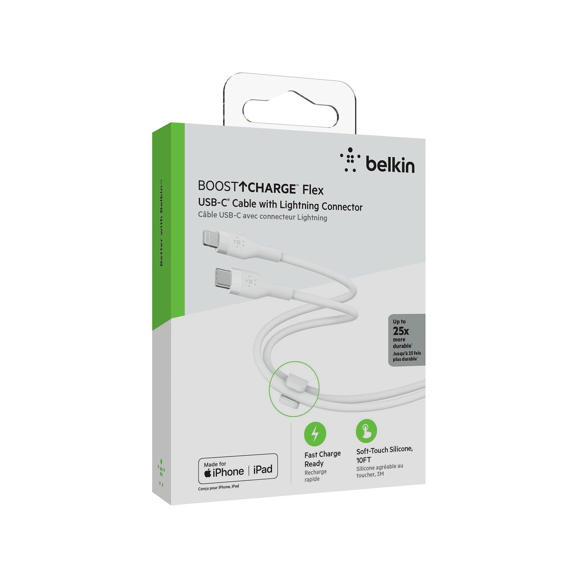 belkin Boost Charge Flex USB-C to Lightning Cable, 3m Câble Lightning-USB 