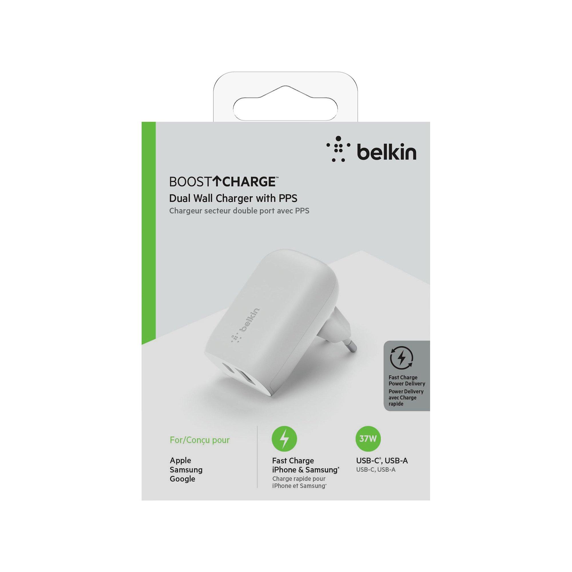 belkin Boost Charge 37W USB-C USB-A Dual Wall Charger Adattatore USB 