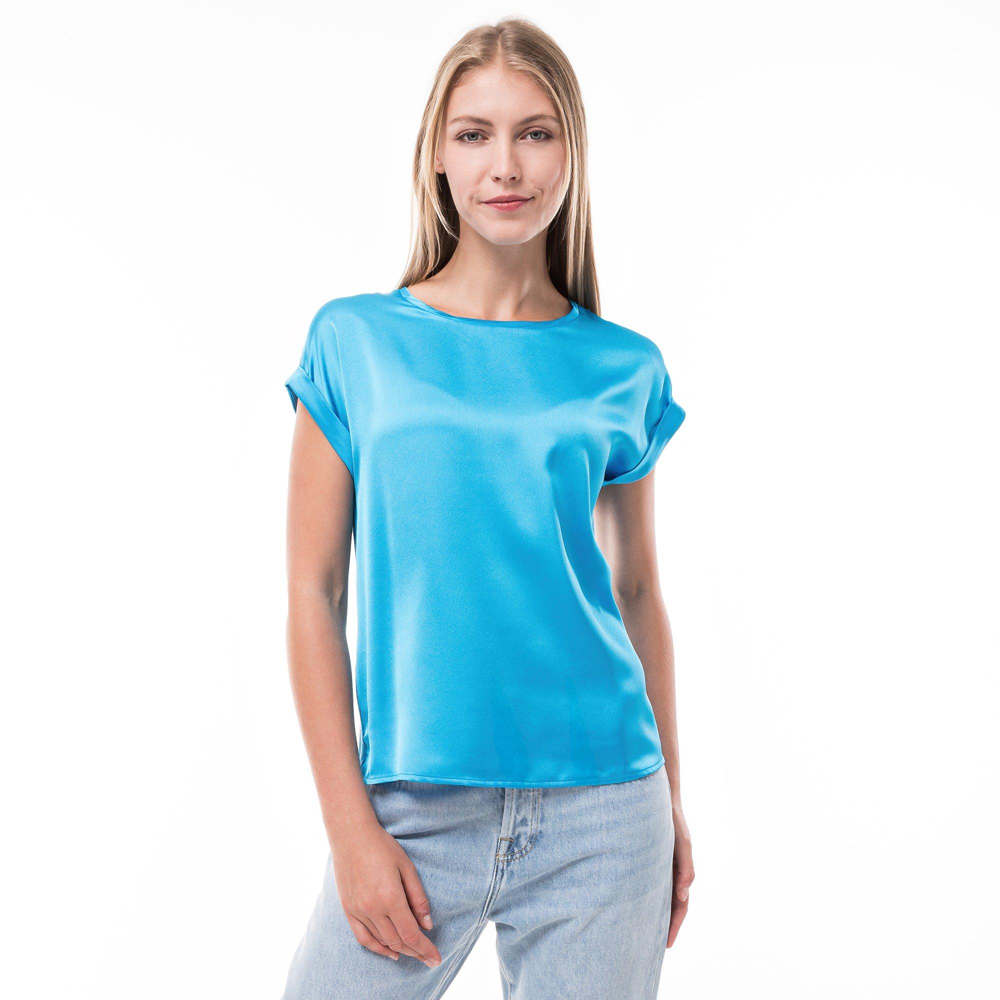 Image of T-shirt, Rundhals, Kurzarm Damen Azurblau S