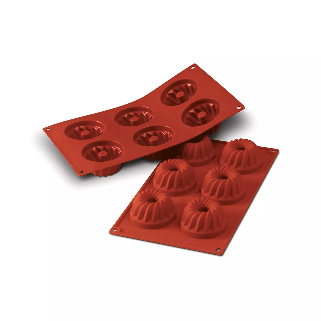Silikomart - Mini-Gugelhopf-Backform, 18X31CM, Orange
