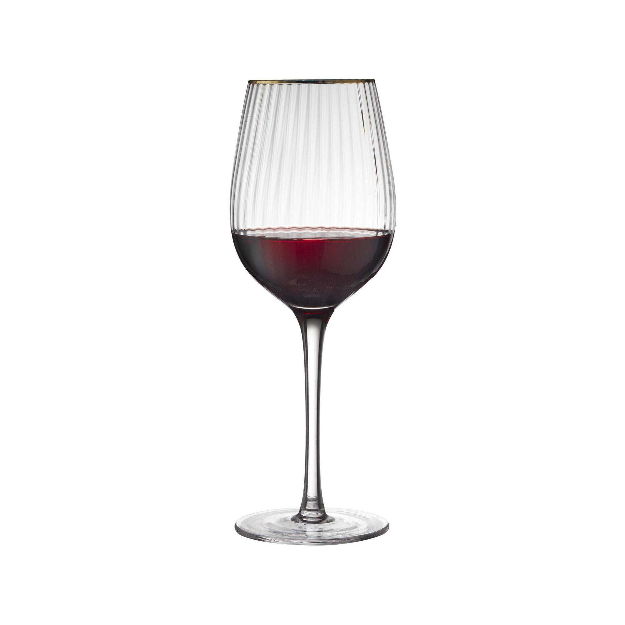 Lyngby Glas Verres à vin rouge, 4 pièces Palermo Gold 