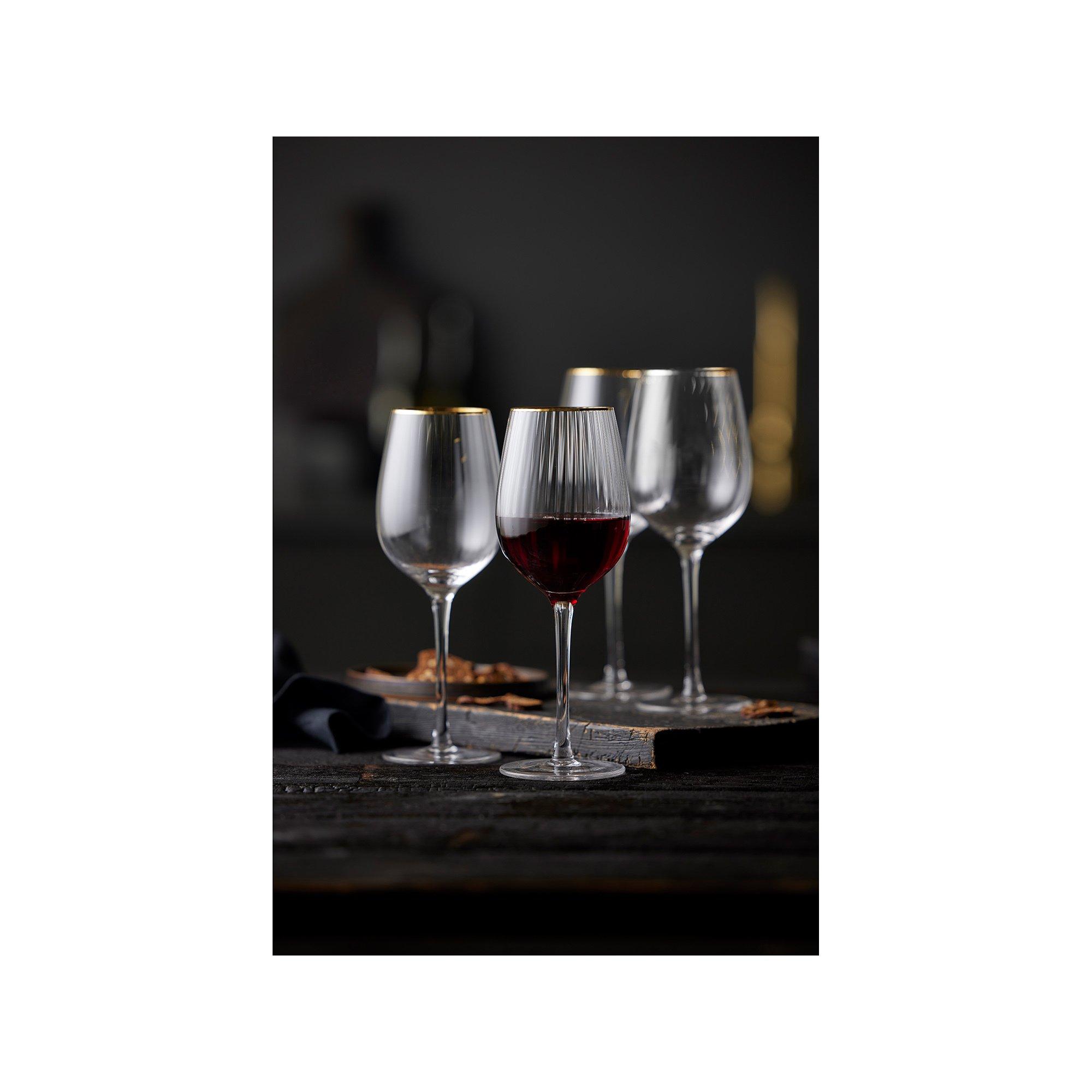 Lyngby Glas Bicchieri da vino rosso 4 pezzi Palermo Gold 