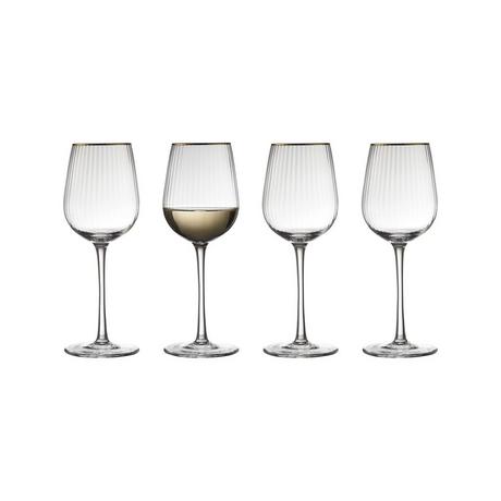 Lyngby Glas Verres à vin blanc, 4 pièces Palermo Gold 