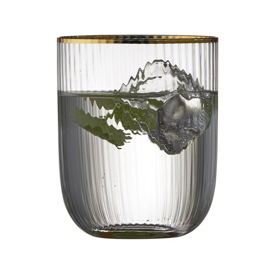 Lyngby Glas Wasserglas, 4 Stück Palermo Gold 