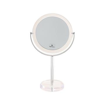 Miroir de maquillage argenté