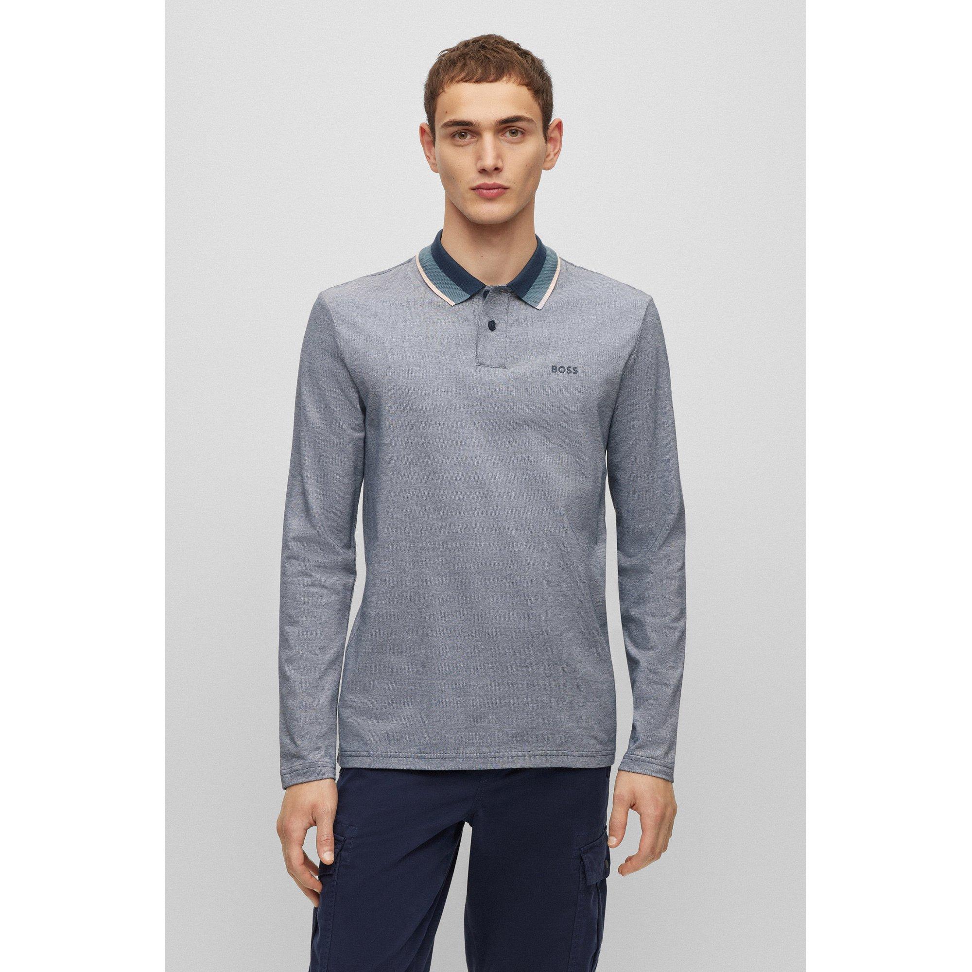 Image of Poloshirt, Langarm Herren Grün S