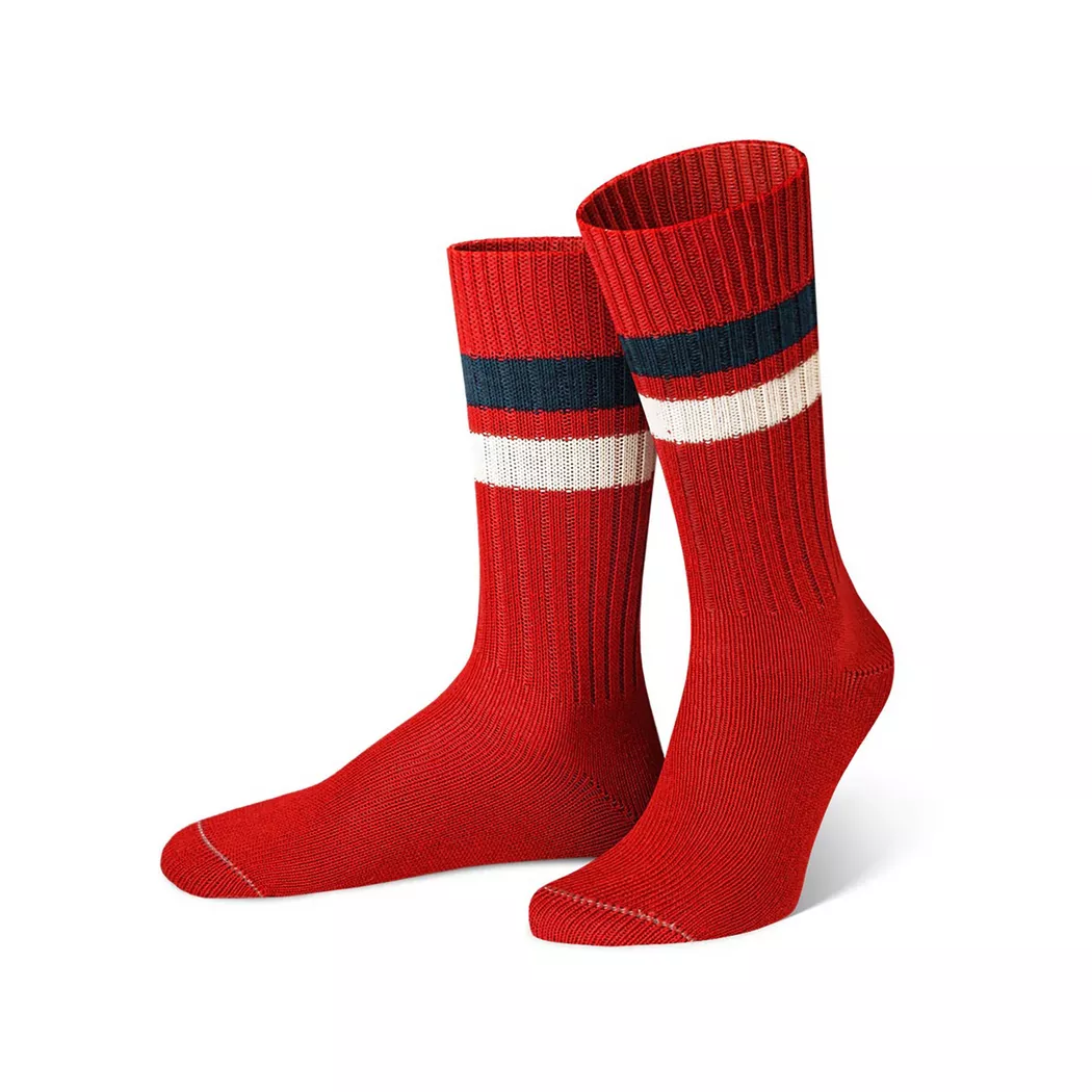 von Jungfeld - Wadenlange Socken, für Herren, Ziegelrot, Größe 39-42