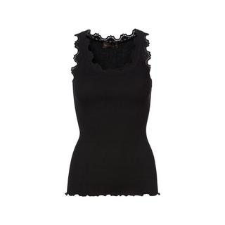 ROSEMUNDE Geripptes Top mit Spitzenbesatz Rundhals  