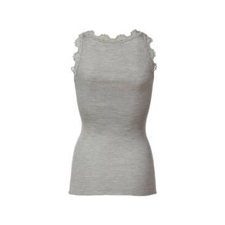 ROSEMUNDE Geripptes Top mit Spitzenbesatz Rundhals  