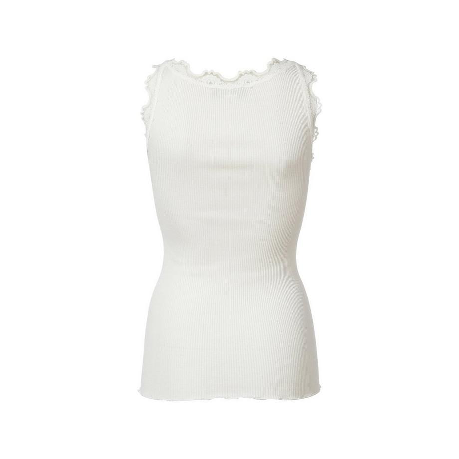 ROSEMUNDE Geripptes Top mit Spitze Rundhals  