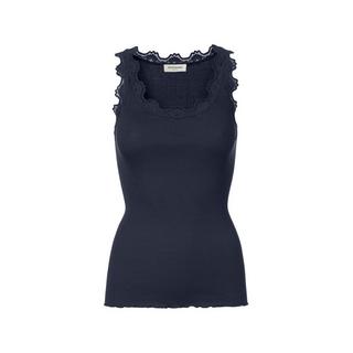 ROSEMUNDE Geripptes Top mit Spitzenbesatz Rundhals  