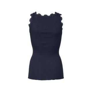 ROSEMUNDE Geripptes Top mit Spitzenbesatz Rundhals  