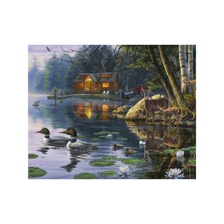 Figured'Art Peinture par numéros Chalet au bord du lac 