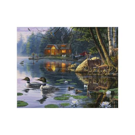 Figured'Art Peinture par numéros Chalet au bord du lac 