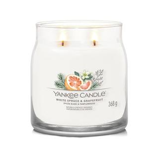Yankee Candle Signature Candela profumata di Natale in barattolo White Spruce & Grapefruit 