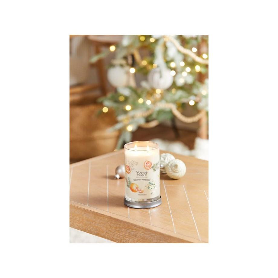 Yankee Candle Signature Bougie parfumée Noël en pot White Spruce & Grapefruit 