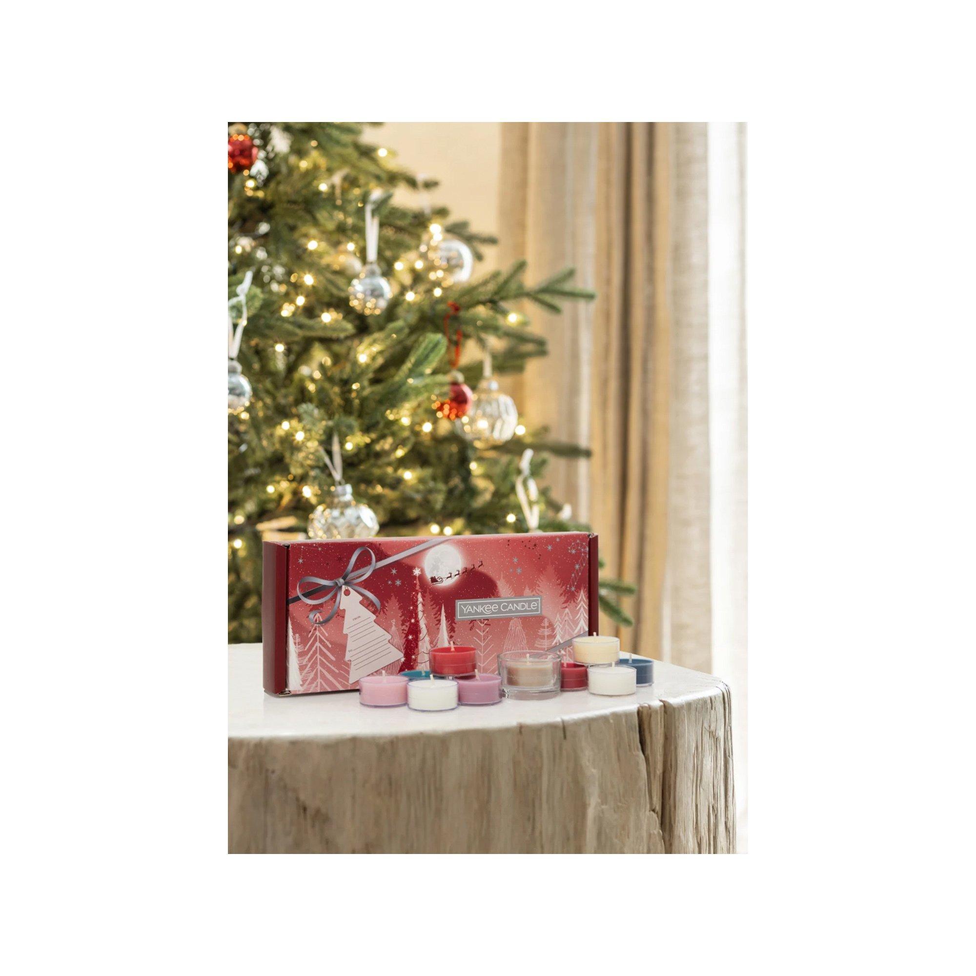 Yankee Candle Signature Geschenkset Weihnachten Duftkerzen Holiday Bright Lights 10 Tea Light 1 Holder Giftset 