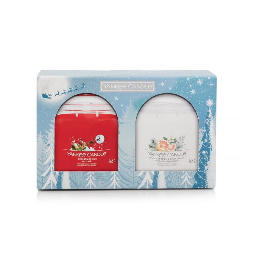 Yankee Candle Signature Set di candele profumate natalizie Holiday Bright Lights 2 Signature Medium Jar Giftset 