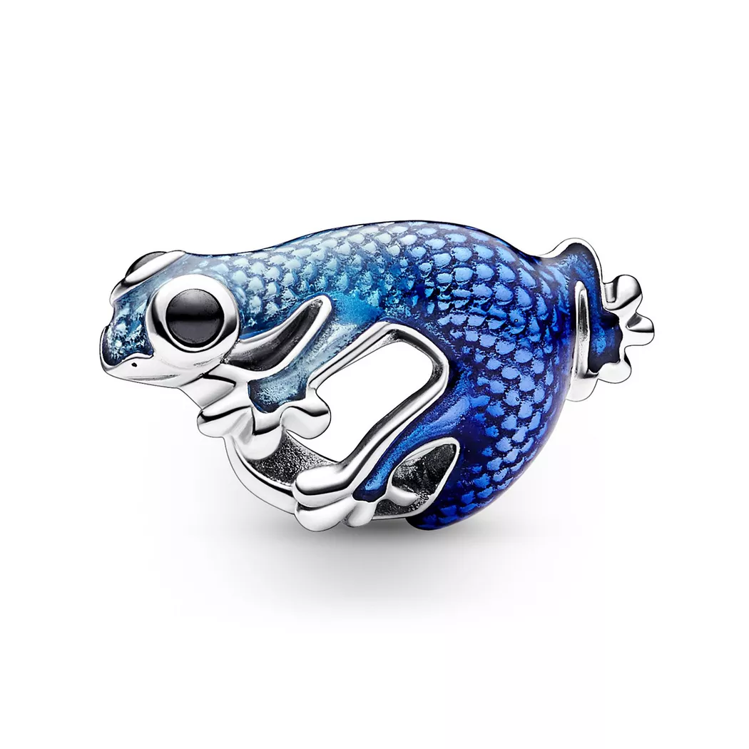 Pandora Metallic Blue Gecko Charm - Silver