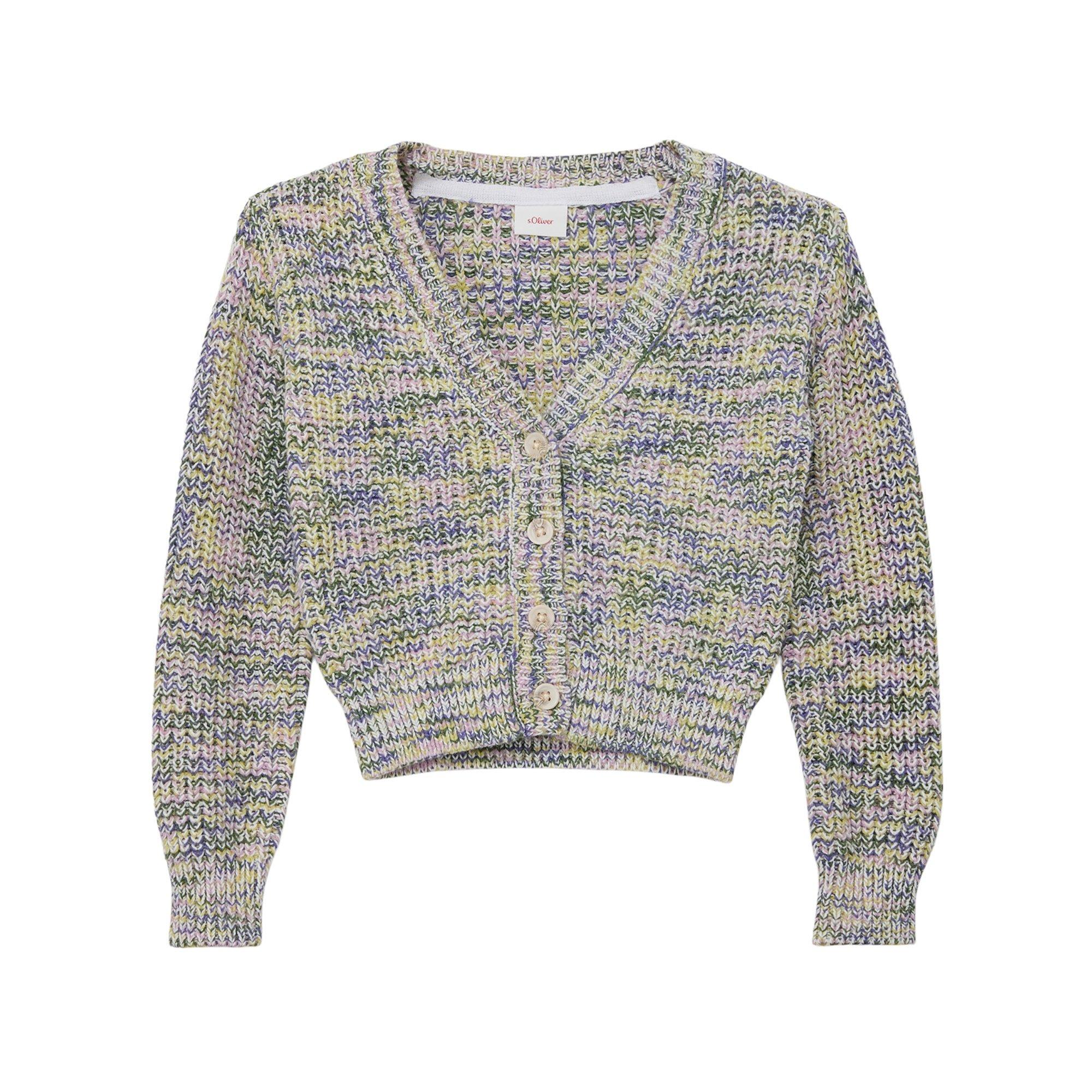 Image of Lange Strickjacke, Langarm Mädchen Grün 104/110/SLIM