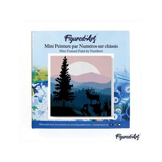Figured'Art Dipingere con i numeri cervi e paesaggio 