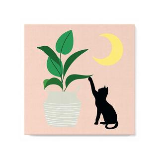 Figured'Art Dipingere con i numeri Gattino e pianta al chiaro di luna 