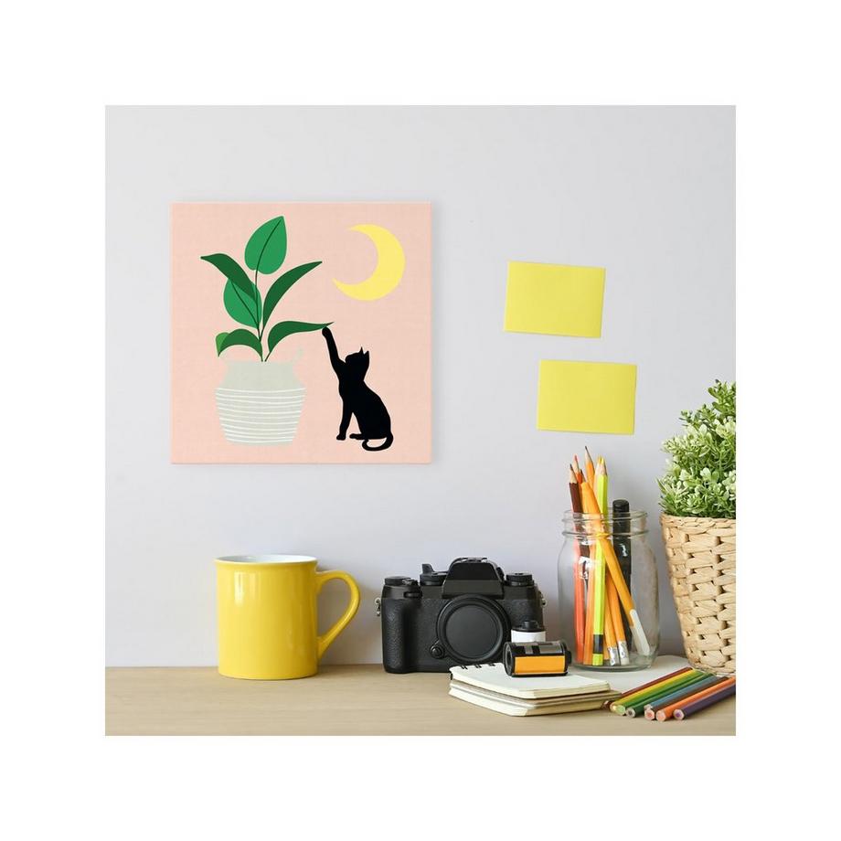 Figured'Art Dipingere con i numeri Gattino e pianta al chiaro di luna 