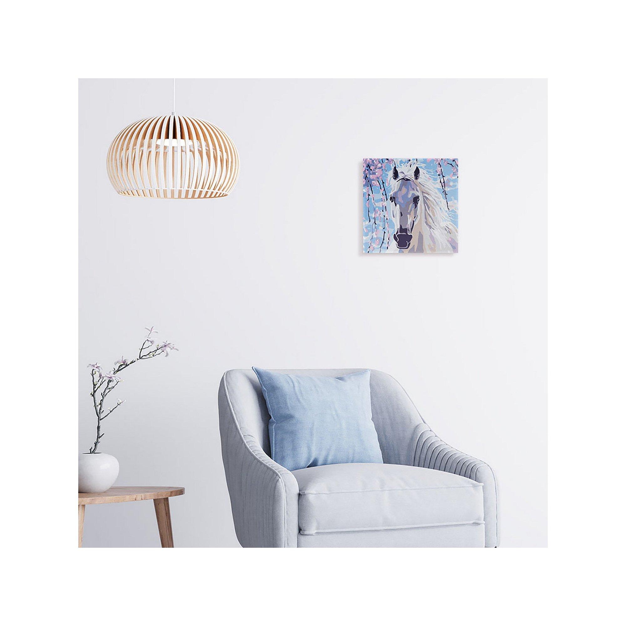 Figured'Art Dipingere con i numeri cavallo e fiori bianchi 